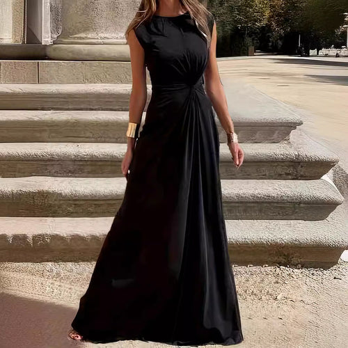 Women's Maxi Dress with Elegant Knot Detail and Flowing Cut Chic Und Stil