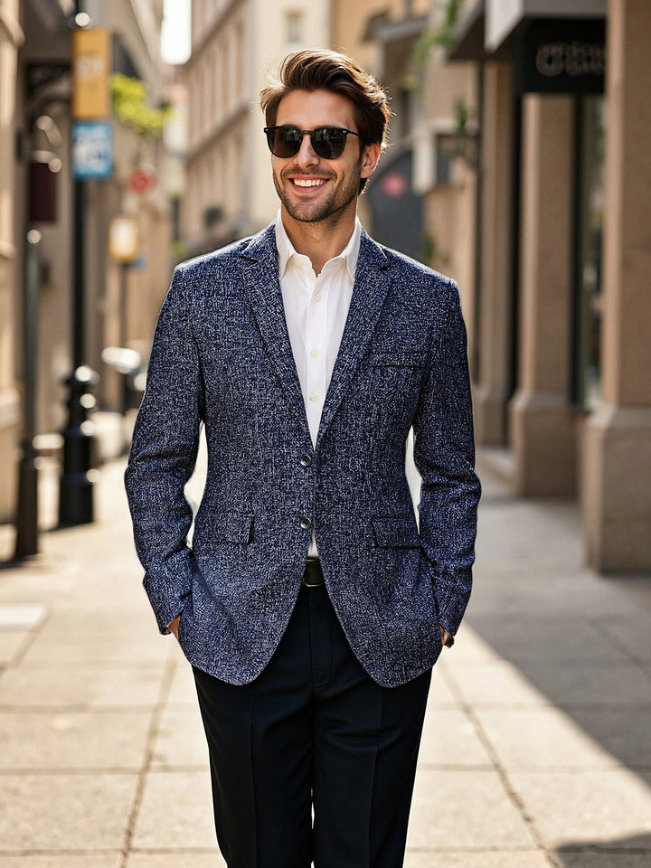 Structured blazer for men with trendy texture Lune London