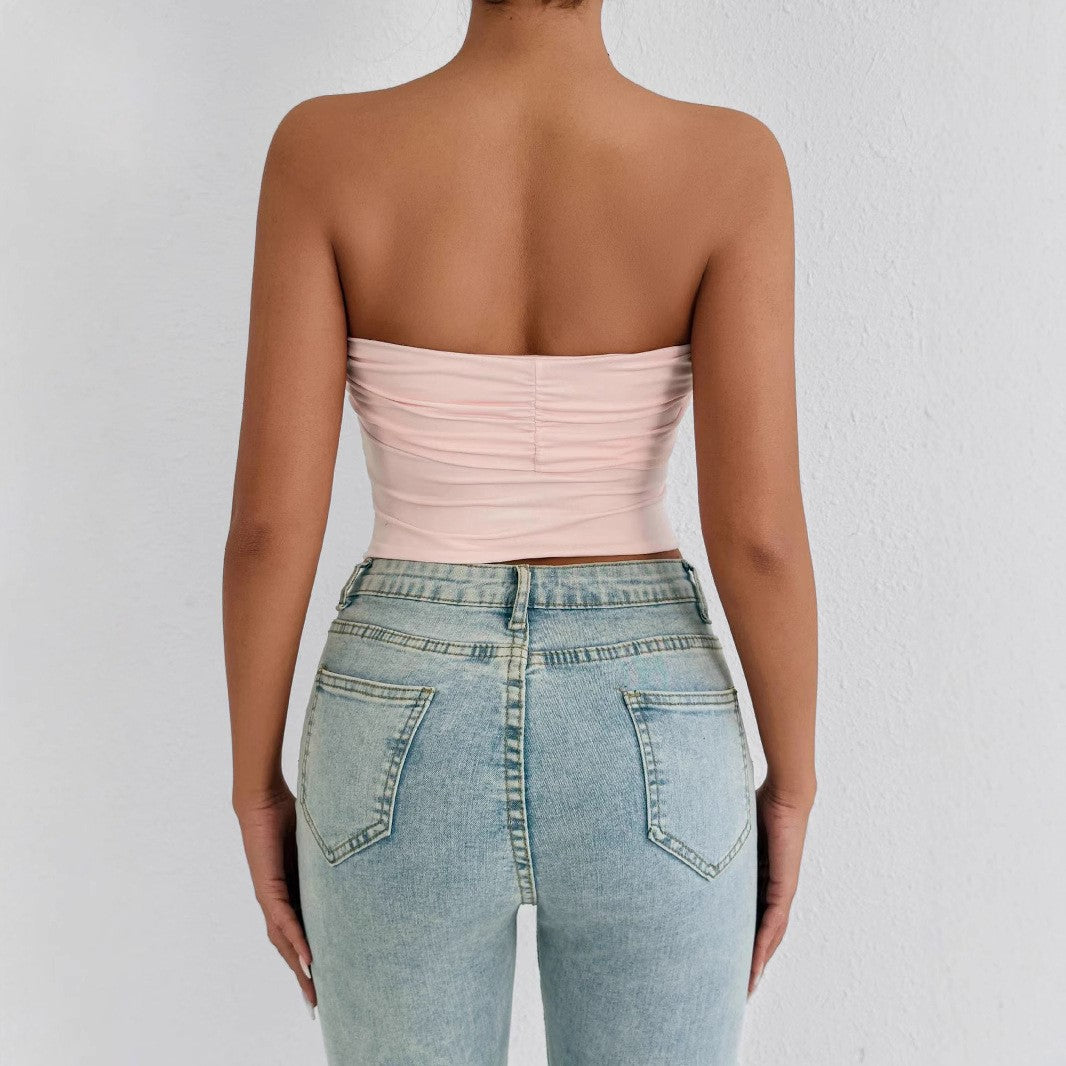 Women's Bandeau Crop Top with Knot Design Lune London