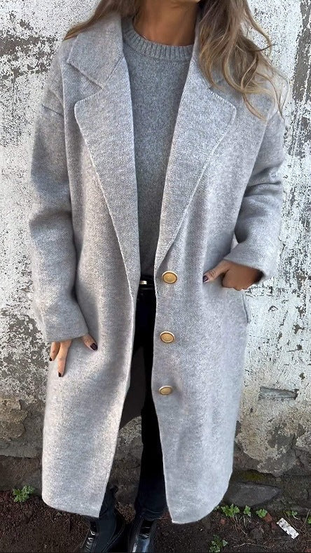 Oversized wool coat for women with button details Lune London