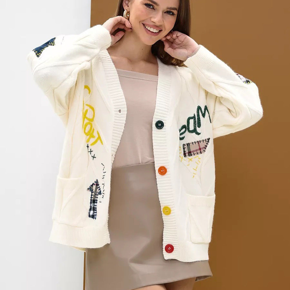 Cardigan pour femmes avec broderie colorée Chic & Stil