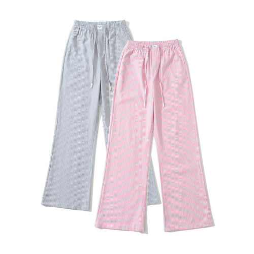 Loose jersey pants for women with a casual striped look featuring an elastic waistband and drawstring Amarae