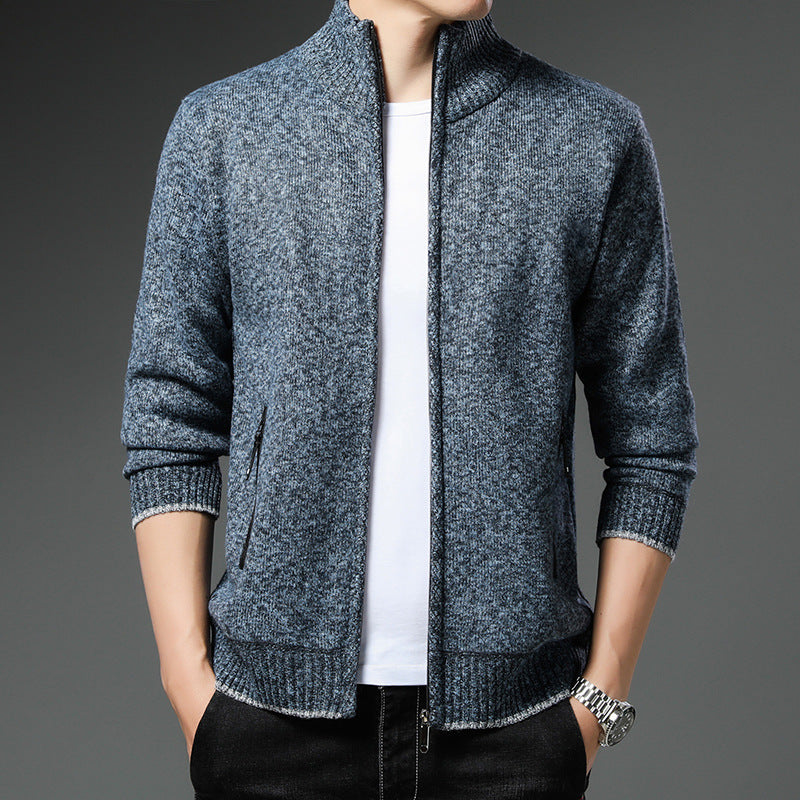 Men's fleece jacket with high collar and practical zip pockets Lune London