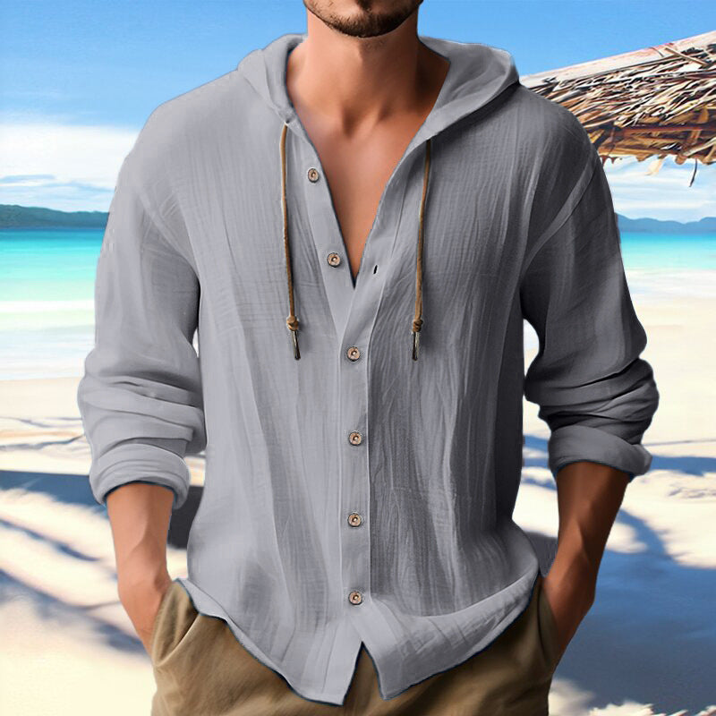 Casual shirt for men with hood and button placket Lune London