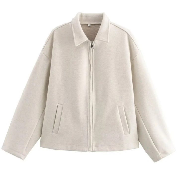 Ladies stylish fleece jacket in oversized cut with zipper Lune London