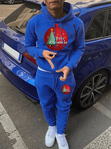 Casual hoodie and jogger pants set for women with festive Christmas pattern Amarae