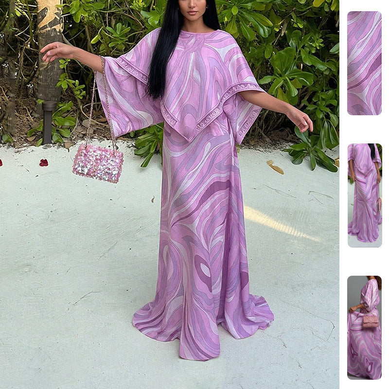 Robe maxi grande taille pour femme avec coupe fluide et design asymétrique Chic & Stil