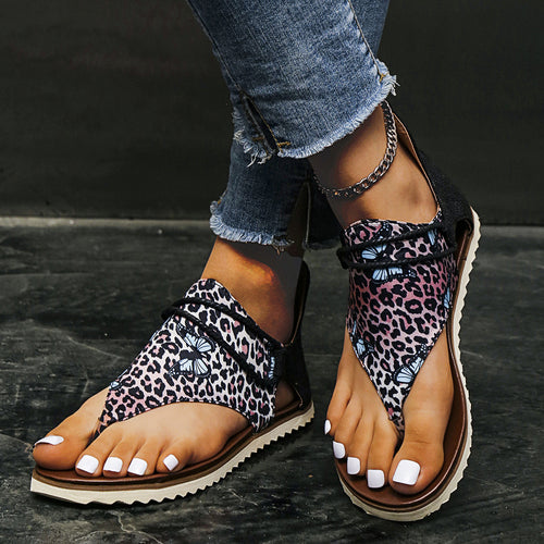 Strap sandals for women with floral and animal design Amarae