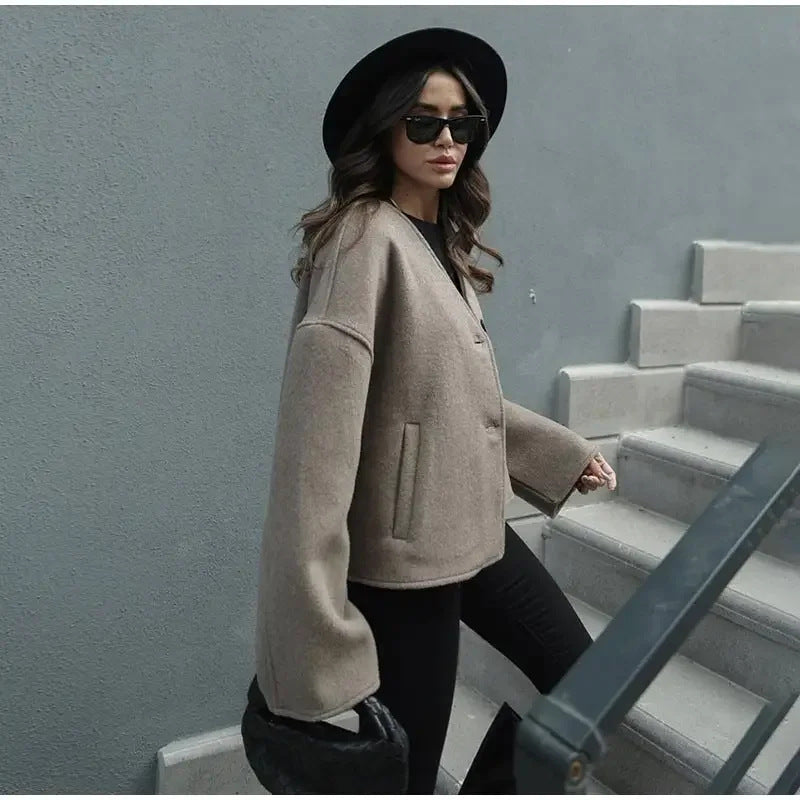 Ladies oversized wool-blazer Lune London