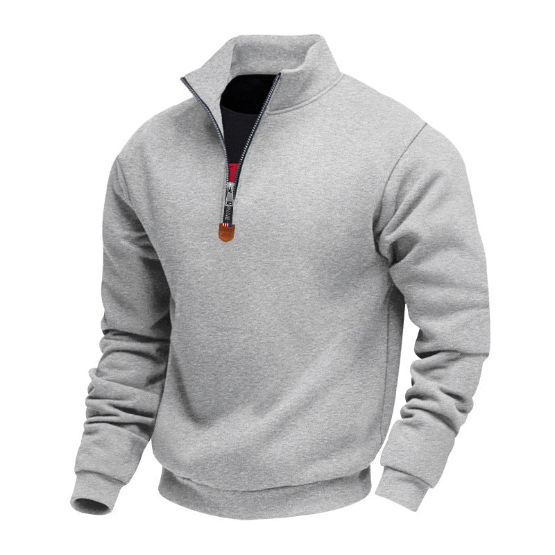 Men's Sporty Pullover with Half Zipper and Fashionable Stand-Up Collar Lune London