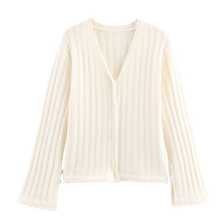 Knit jacket for women with a ribbed structure and elegant button details Lune London