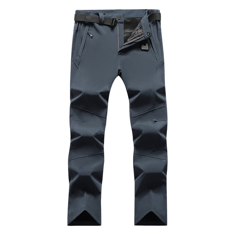 Men's softshell functional pants with knee pre-shaping, adjustable waistband, and integrated belt loop Amarae