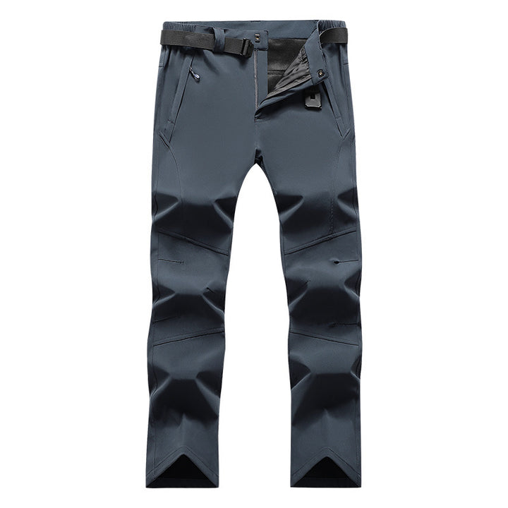 Men's softshell functional pants with knee pre-shaping, adjustable waistband, and integrated belt loop Amarae
