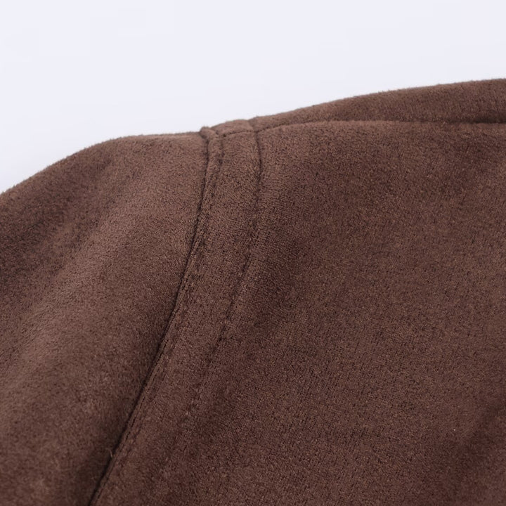 Elegant suede blazer jacket for women with belt at the waist Lune London