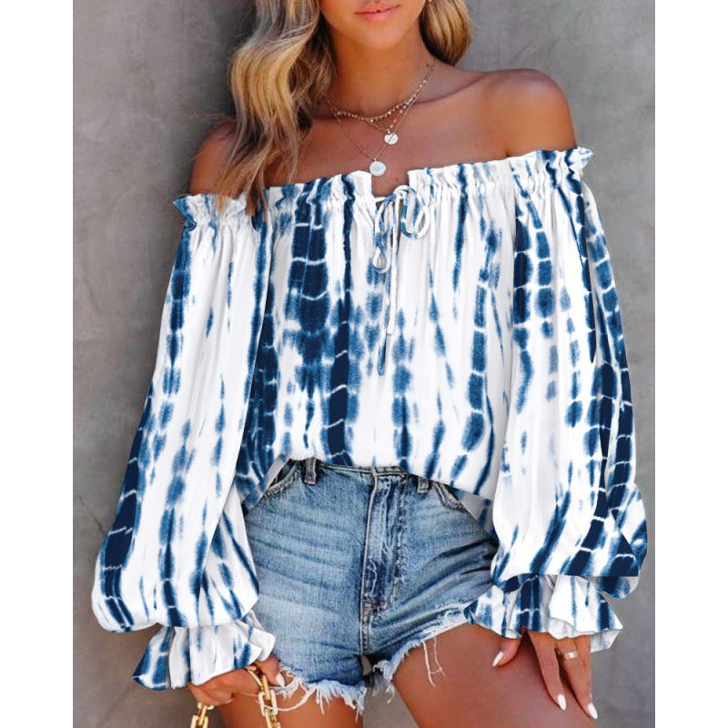 Bohemian off-shoulder blouse for women with flowing sleeves Lune London