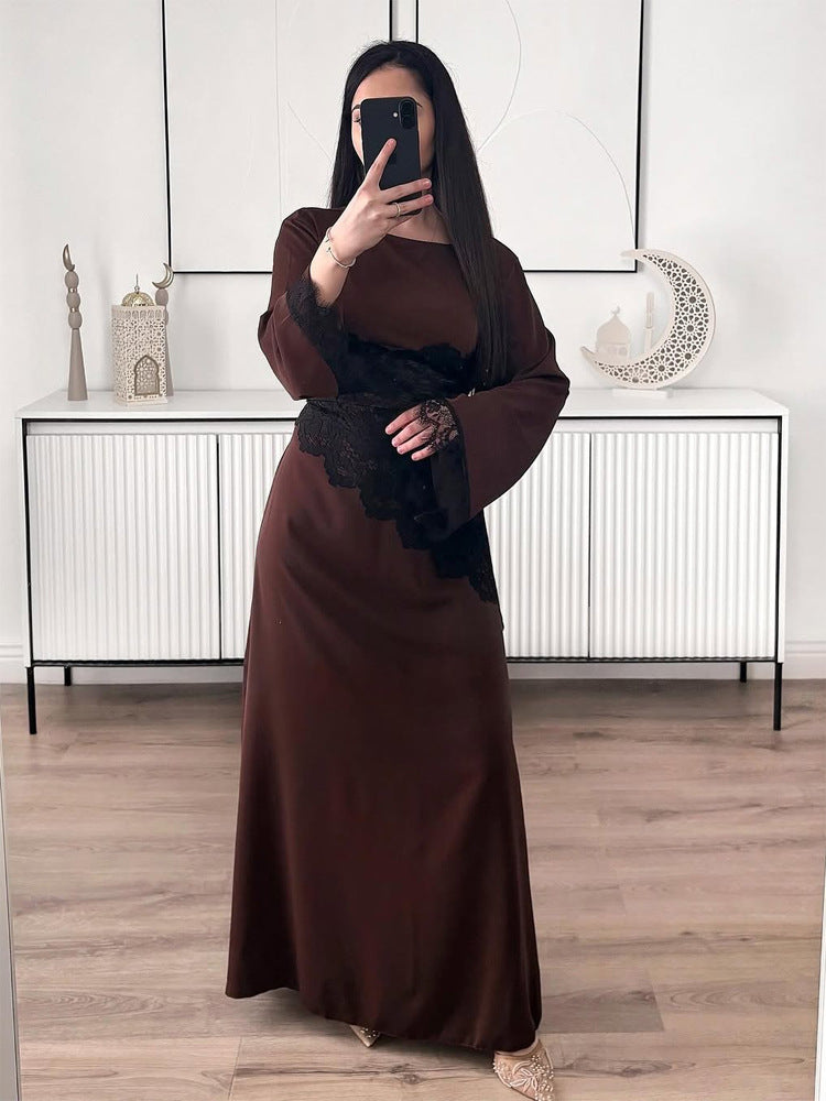 Women's Layered Look Lace Tunic with Ties and Asymmetrical Hem Amarae