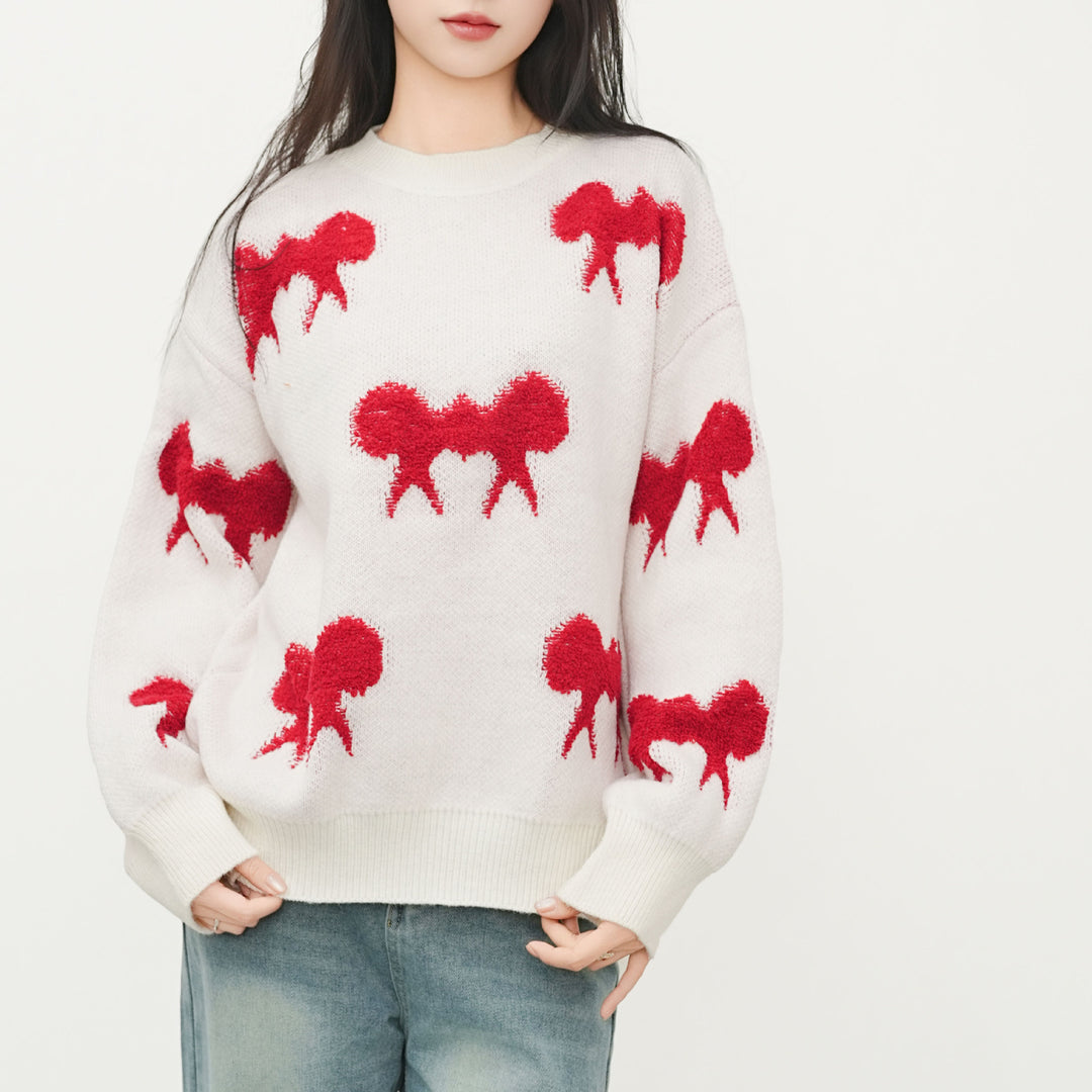 Pull en tricot épais pour femmes avec motif animal mignon et coupe décontractée Chic & Stil