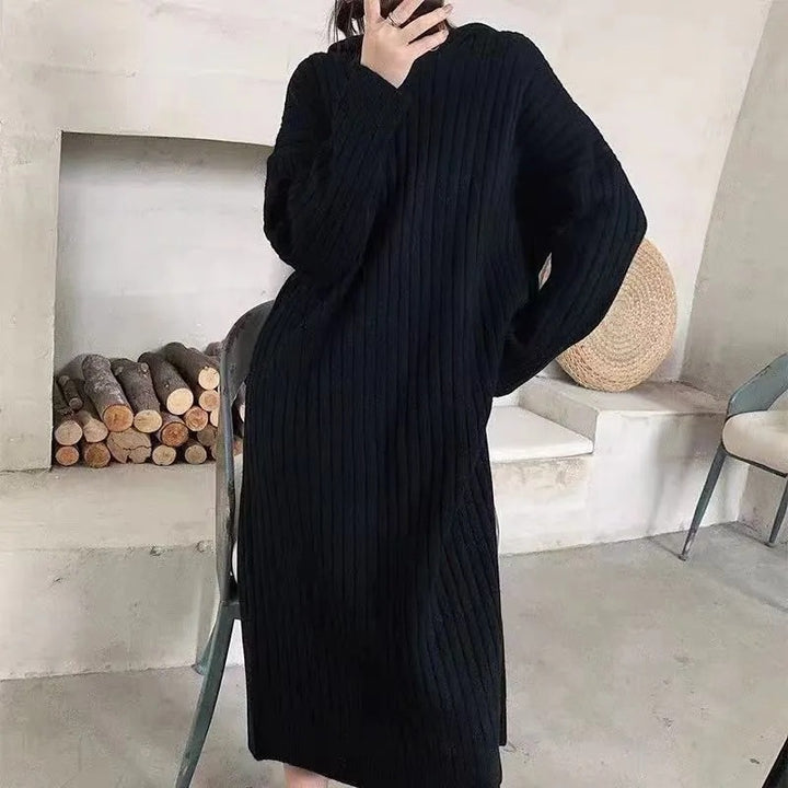 Pull en tricot pour femmes avec capuche et texture côtelée Chic & Stil