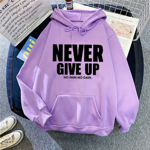 Women's hoodie with motivating lettering Chic & Stil 1772613019