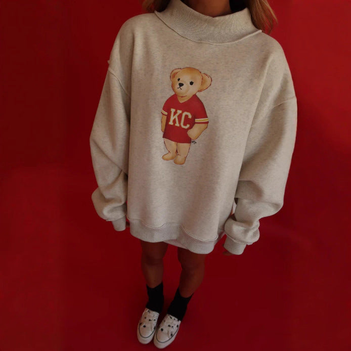 Sweatshirt surdimensionné pour femmes avec un motif ours mignon Chic & Stil