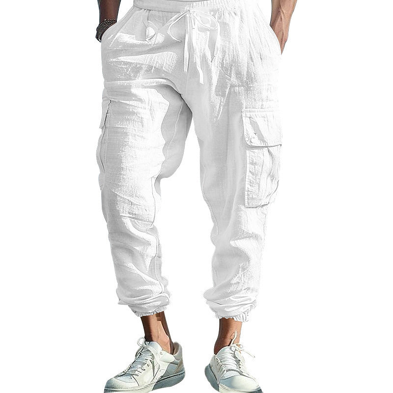 Men's cargo pants with elastic waistband and side pockets Lune London
