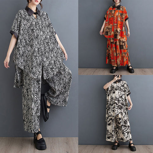 Ladies Oversized Graphic Print Tunic Set Amarae