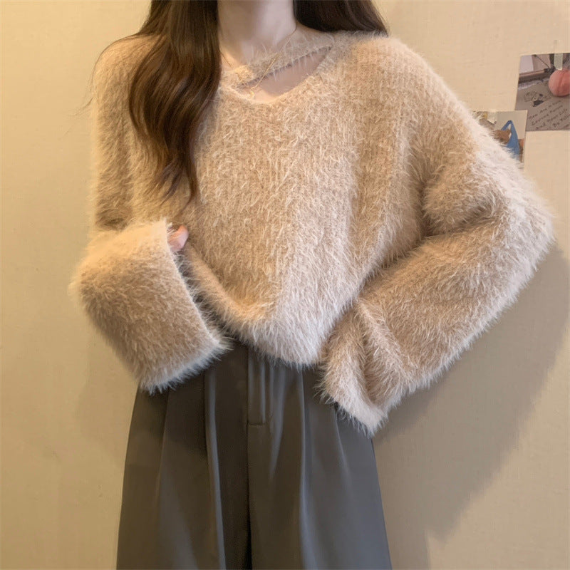 Pull court moelleux pour femmes avec motif tricot doux Chic & Stil