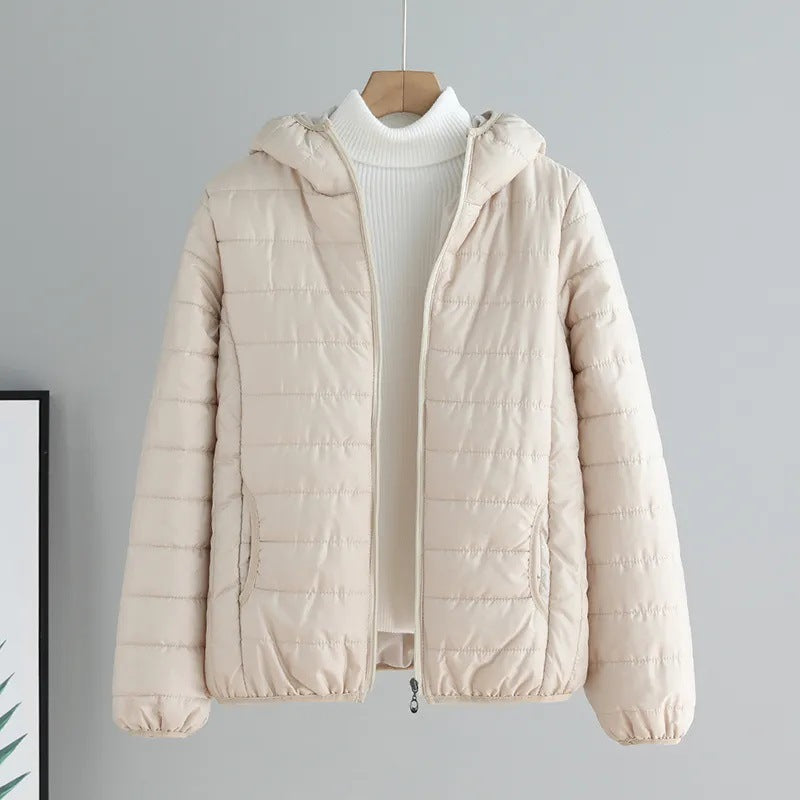 Ladies quilted transitional jacket with hood and modern cut Amarae
