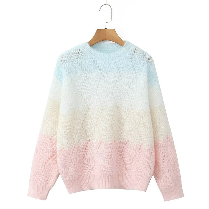 Femme Pull Tricot Confortable avec Couleurs Délicates Chic & Stil