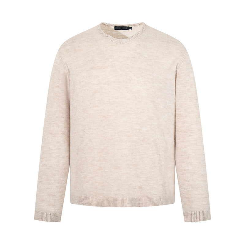 Men's fine knit sweater with round neck, loose fit and ribbed hem Amarae