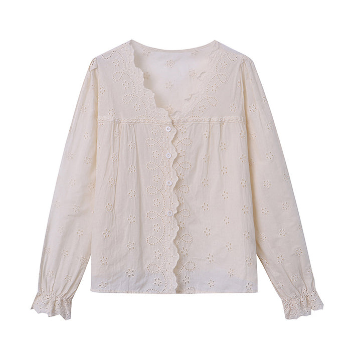 Women's blouse with lace trim and button details Chic & Stil