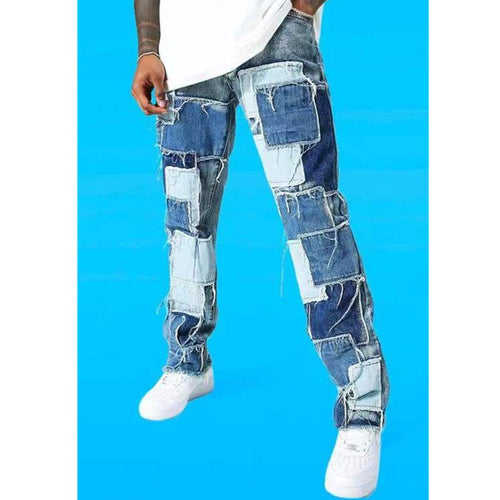 Men's Ripped Patchwork Jeans Amarae