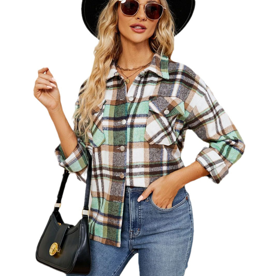 Oversized checkered shirt for women in soft flannel Amarae