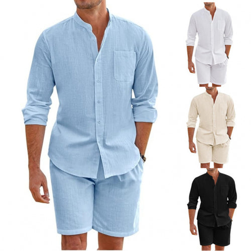 Light linen shirt for men with matching shorts Amarae