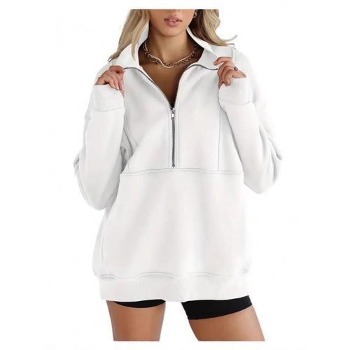 Women's sweatshirt with half-zip and oversized fit Amarae