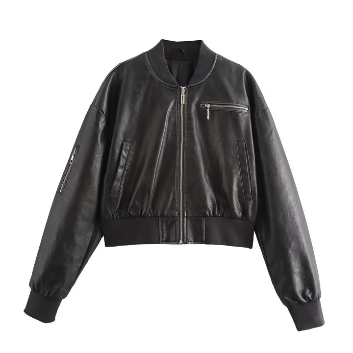 Casual bomber jacket for women in high-quality faux leather Lune London