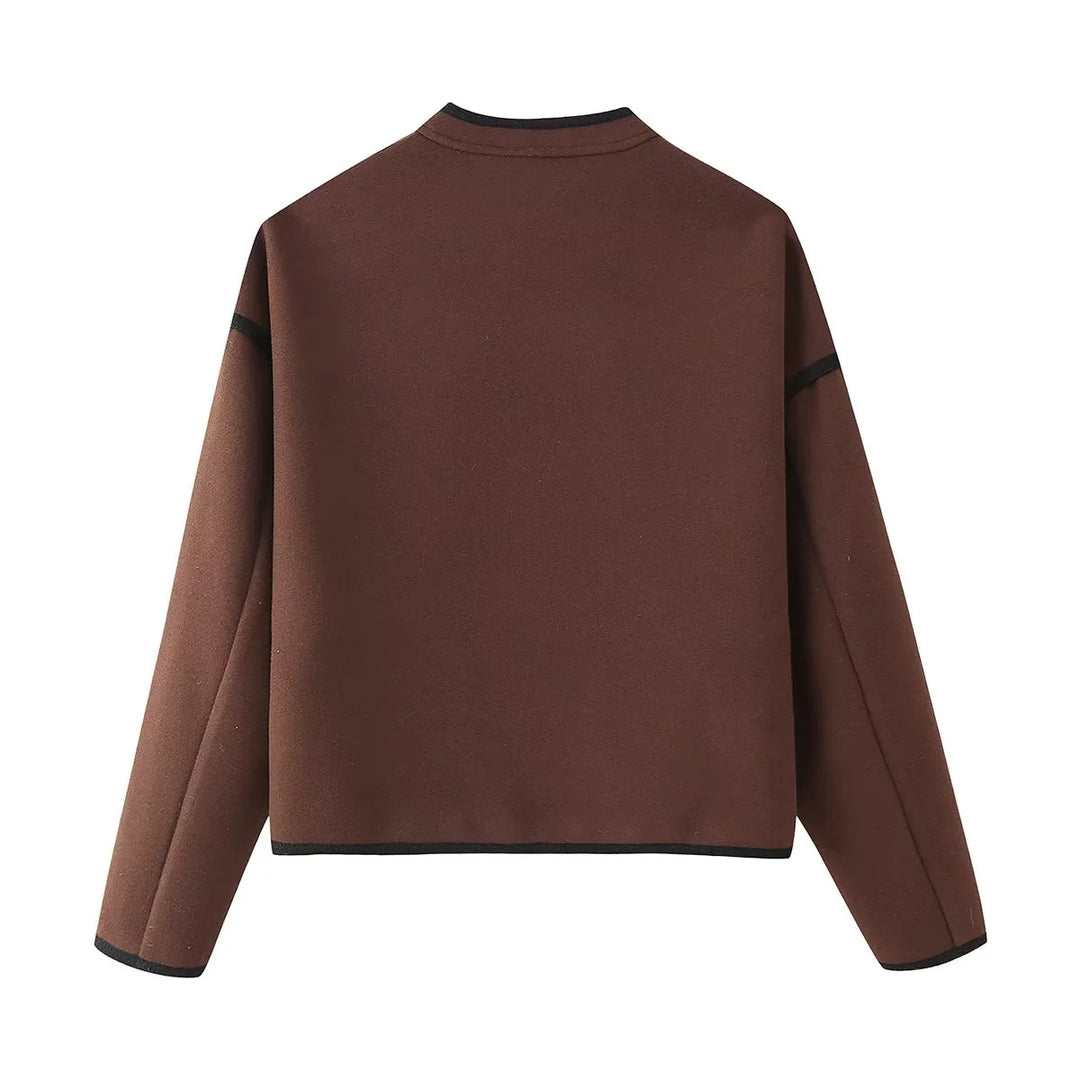 Elegant transition jacket for women with contrasting edges Lune London