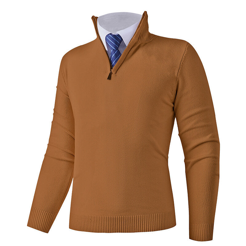 Men's knit sweater with modern zipper and elastic hem Lune London