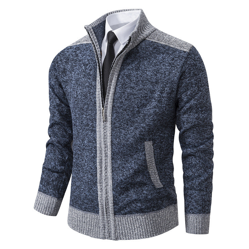 Elegant knit jacket for men with modern zipper and high collar Lune London