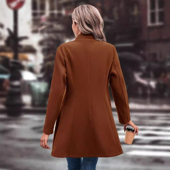 Ladies Elegant Long Chic Wool Jacket