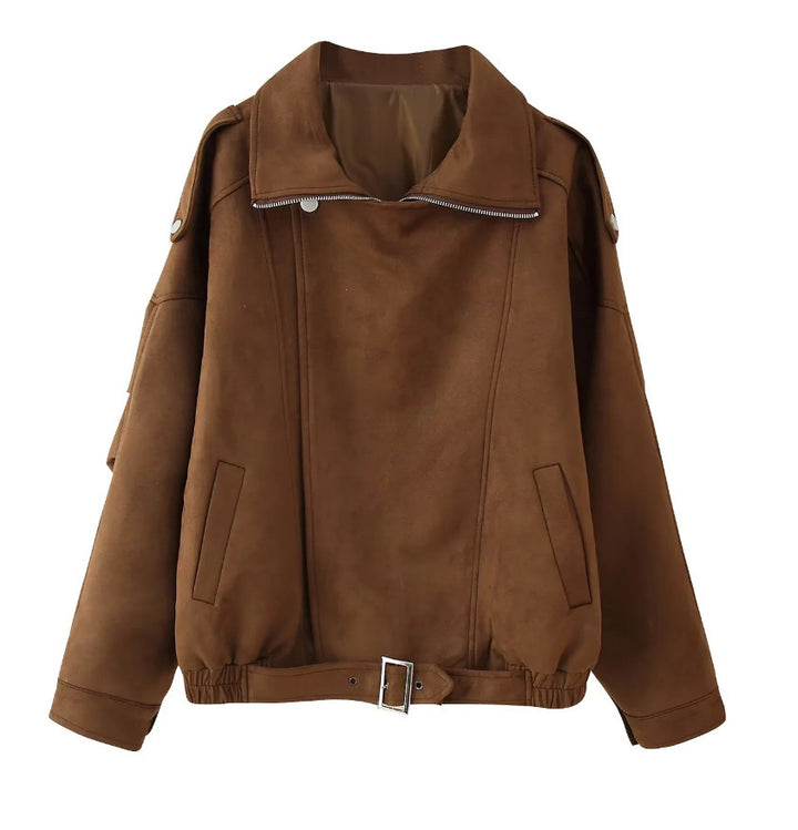 Soft suede jacket for ladies with a relaxed fit and practical pockets Lune London