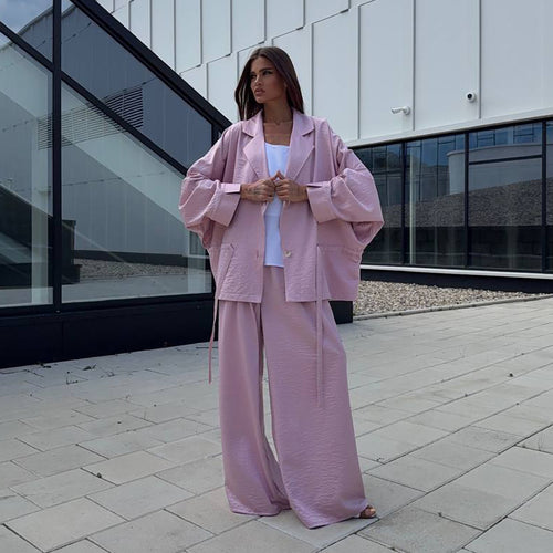 Oversized jacket for women with wide sleeves and matching pants Amarae