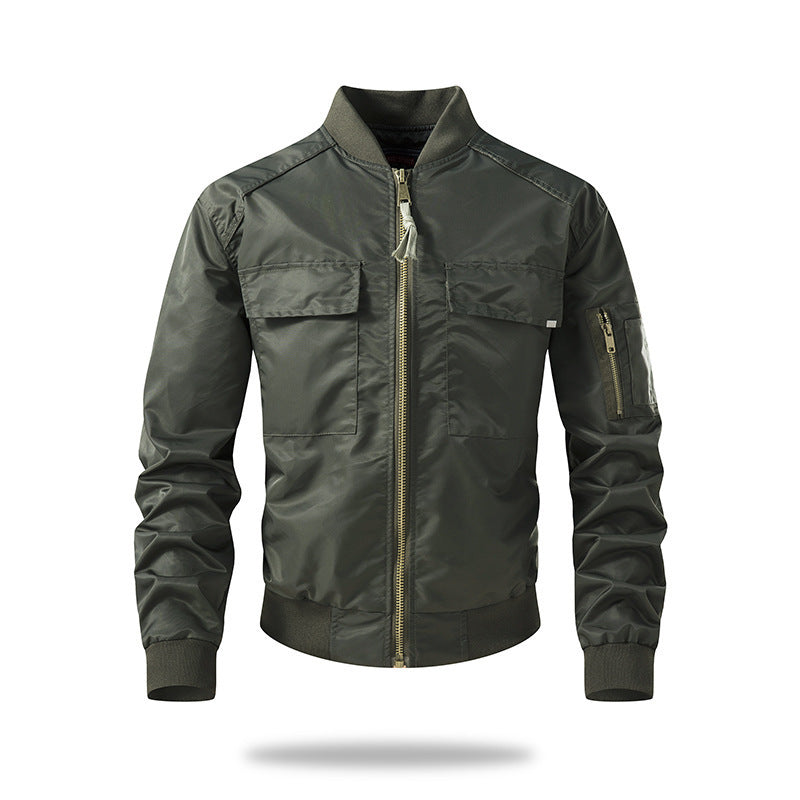 Lightweight bomber jacket for men with multifunctional pockets and elastic edges Lune London
