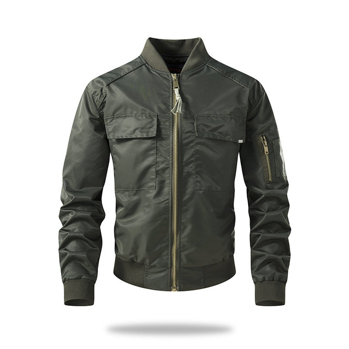 Lightweight bomber jacket for men with multifunctional pockets and elastic edges Lune London