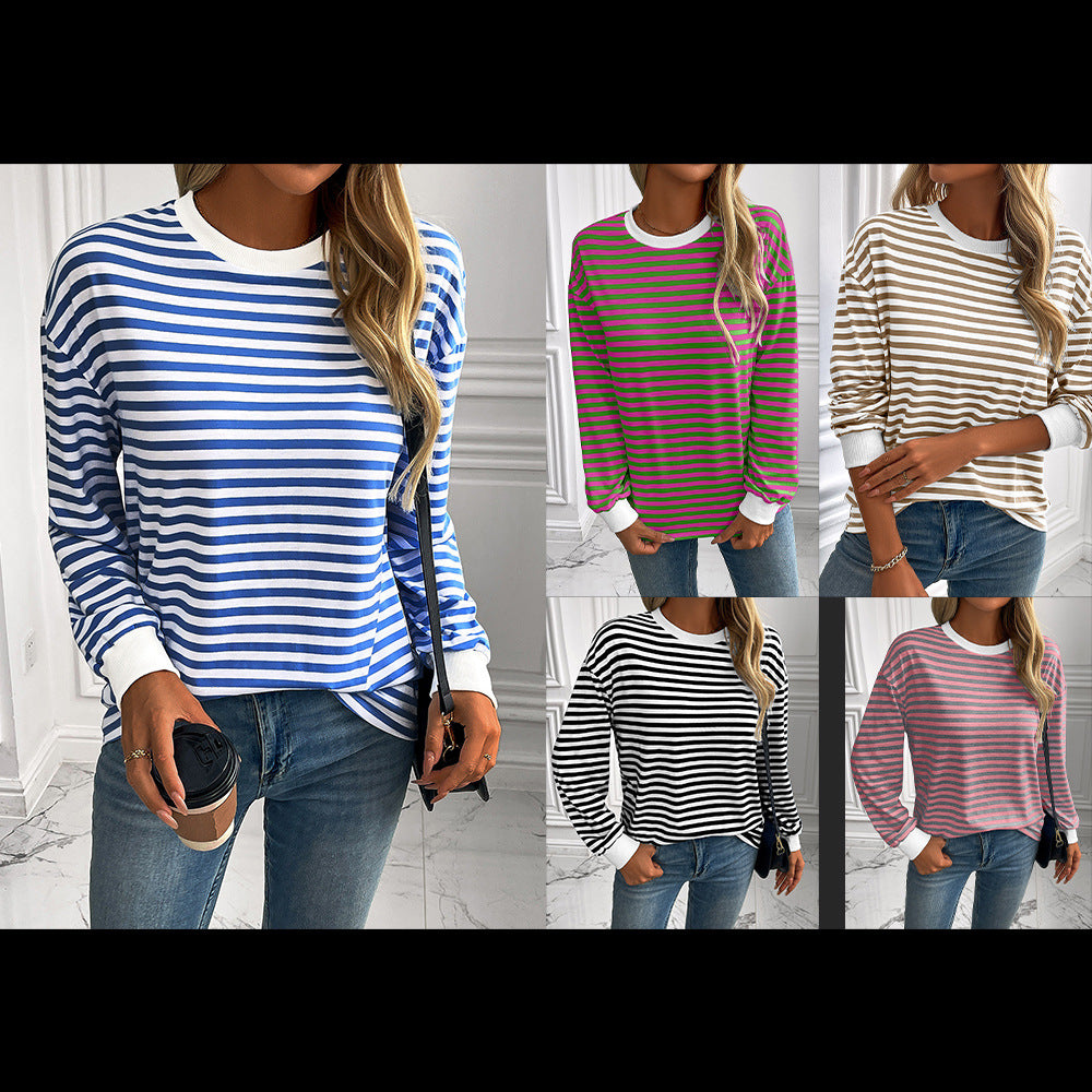 Long sleeve striped sweater for women with a relaxed fit Lune London