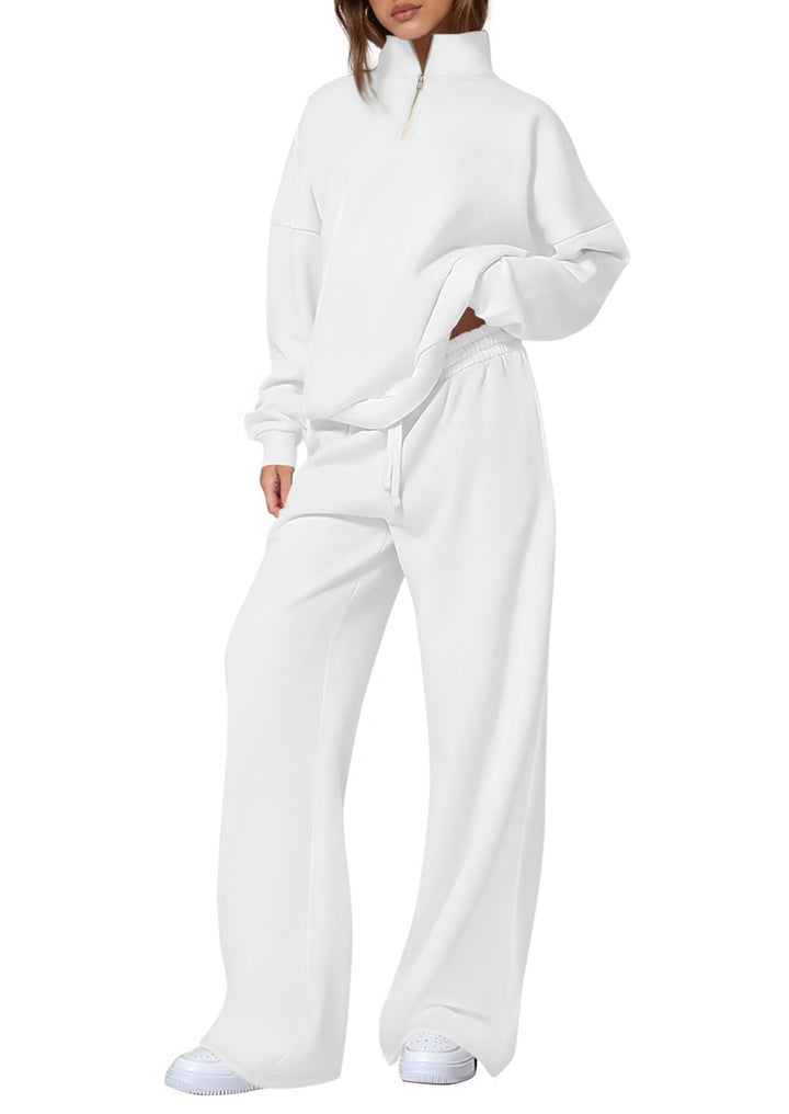 Casual sweatpants set for women with high collar and zipper Lune London