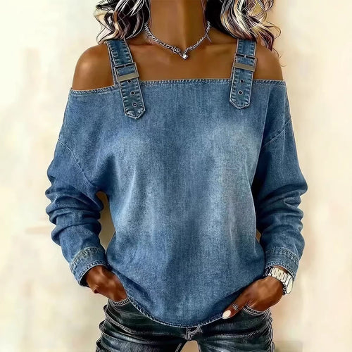 Women's casual sweatshirt with decorative shoulder details Chic & Stil