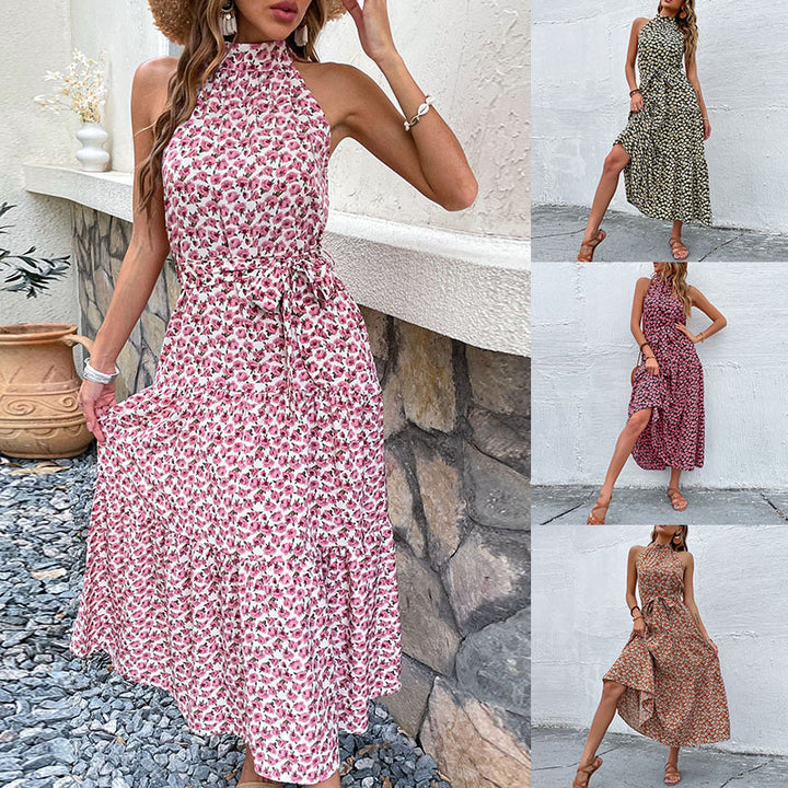 Lune London Women's Floral High Neck Maxi Dress
