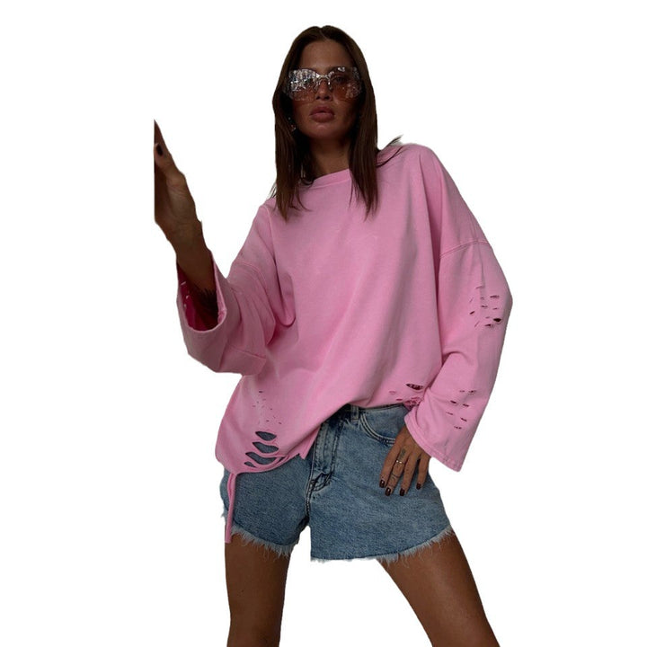 Oversized women's sweatshirt with trendy sleeve details Lune London