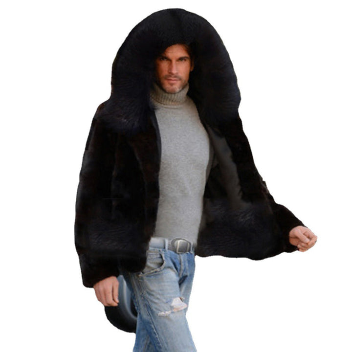Men's Luxury Faux Fur Jacket with Wide Collar Lune London